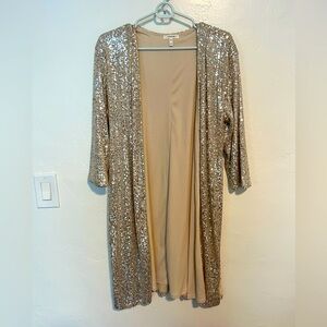 Maurices Champagne Sequin Trim Duster
